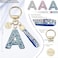 JINGUAZI Pink Blue White Initial Letter Keychain Gift for Women Girls Bling Sparkly Cute Backpack Car Key Accessories Lanyard Ablue