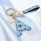 JINGUAZI Pink Blue White Initial Letter Keychain Gift for Women Girls Bling Sparkly Cute Backpack Car Key Accessories Lanyard Ablue