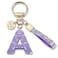 JINGUAZI Pink Blue White Initial Letter Keychain Gift for Women Girls Bling Sparkly Cute Backpack Car Key Accessories Lanyard Apurple