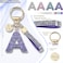 JINGUAZI Pink Blue White Initial Letter Keychain Gift for Women Girls Bling Sparkly Cute Backpack Car Key Accessories Lanyard Apurple