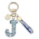 JINGUAZI Pink Blue White Initial Letter Keychain Gift for Women Girls Bling Sparkly Cute Backpack Car Key Accessories Lanyard Jblue