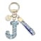JINGUAZI Pink Blue White Initial Letter Keychain Gift for Women Girls Bling Sparkly Cute Backpack Car Key Accessories Lanyard Jblue