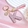 JINGUAZI Pink Blue White Initial Letter Keychain Gift for Women Girls Bling Sparkly Cute Backpack Car Key Accessories Lanyard Kpink