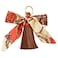QTMY Silk Ribbon Bow Tassel Bag Pendant Charm Keyring Keychain for Women Purse Handbag Decor Brown