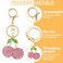 Hariendny Rhinestone Cherry Keychain Sparkling Fruit Bag Charm With Leaves Keyring for Purse Wallet Handbags Car Accessories Pink