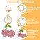 Hariendny Rhinestone Cherry Keychain Sparkling Fruit Bag Charm With Leaves Keyring for Purse Wallet Handbags Car Accessories Pink