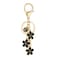 SELOVO Letter Keychain Black Flower Initial C Cute Key Chain Keychain Charm for Women