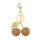 SORGERLY Gold Cherry Bag Charm Keychain Cute Purse Tote Handbag Backpack Fruit Key Chain Accessories Designer Gift for Women Gold