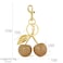 SORGERLY Gold Cherry Bag Charm Keychain Cute Purse Tote Handbag Backpack Fruit Key Chain Accessories Designer Gift for Women Gold