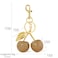 SORGERLY Gold Cherry Bag Charm Keychain Cute Purse Tote Handbag Backpack Fruit Key Chain Accessories Designer Gift for Women Gold