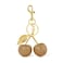 SORGERLY Gold Cherry Bag Charm Keychain Cute Purse Tote Handbag Backpack Fruit Key Chain Accessories Designer Gift for Women Gold
