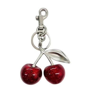 Spenlly Cherry Bag Charm Cherry Keychain Hanging Purse Charm Decoration Cute Pendant for Women SilverRed