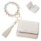 Sunpour Keychain Wallet RFID Wristlet Wallets for WomenSmall Wallets Woman Key Chain Wallet with Coin Pocket and Id Window Beige
