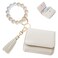 Sunpour Keychain Wallet RFID Wristlet Wallets for WomenSmall Wallets Woman Key Chain Wallet with Coin Pocket and Id Window Beige