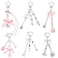 Sureio 6 Pcs Aesthetic Y2K Keychains Valentines Day Gift Cute Bow Star Bear Heart Strawberry Keychain with Tether Tag for Backpacks Keys Bags Purse 6 Styles