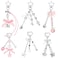 Sureio 6 Pcs Aesthetic Y2K Keychains Valentines Day Gift Cute Bow Star Bear Heart Strawberry Keychain with Tether Tag for Backpacks Keys Bags Purse 6 Styles