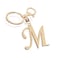 Suweibuke Cute Stainless Steel Gold Initial Letter Keychain for Women Girl Charms for Key Handbag Backpack Bag Personalized Gift GoldM