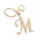 Suweibuke Cute Stainless Steel Gold Initial Letter Keychain for Women Girl Charms for Key Handbag Backpack Bag Personalized Gift GoldM