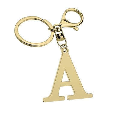 Suweibuke Stainless Steel Gold Letter AZ Keychain for Women Men Initial Letter Pendant with Key Ring Charms for Key Backpack Bag GoldA