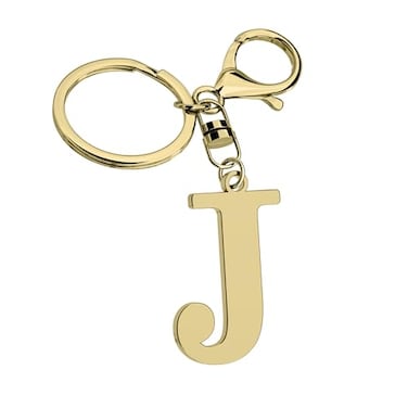 Suweibuke Stainless Steel Gold Letter AZ Keychain for Women Men Initial Letter Pendant with Key Ring Charms for Key Backpack Bag GoldJ