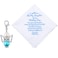 Tegeme 2 Pcs Brides Wedding Handkerchief Something for Daughter Blue Color Gift for Bride Handkerchief and Angel KeychainsElegant Style