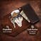 TheAntiq Genuine Leather Key Organizer Wallet Compact Key Holder Case with 6 Hooks Cash Pocket Snap Closure Keychain with Carabiner for Car Home Keys Brown