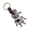 TiSuit Funny Robot KeyChains Leather KeyRings Pendant for Car Keychains purse handbag backpack Gift Fun Robot