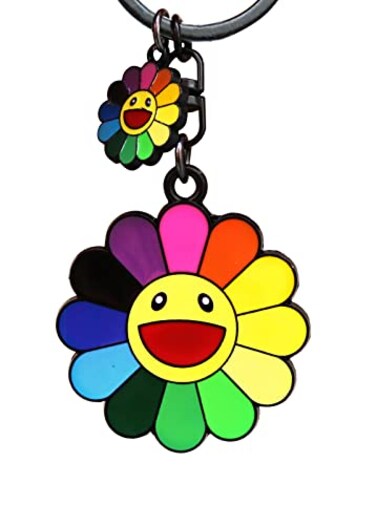 TOOLIN KeychainCute keychainCar key chainSmile Flower Bag Charms Accessories for women and girl