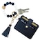 TSNSOEEO Wristlet Keychain Bracelet Wallet Key Ring Silicone Bead Bangle Tassel Card Pocket Key Chains for Woman
