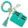 TSNSOEEO Wristlet Keychain Bracelet Wallet Key Ring Silicone Bead Bangle Tassel Card Pocket Key Chains for Woman