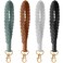 Tuanse Macrame Wristlet Keychain Boho Women Handmade Braided Keychain LanyardLight Green Brown White Black4 Pcs