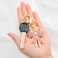 Vancy Utopia Sparkly Gold Plated Color Rhinestone Bow Keychains for Women Car Key Rings Female Handbags Backpacks