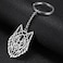 VASSAGO Stainless Steel Hollow Out Animal Keychain Backpack Car Purse Keys Accessories Purse Charm Key Ring for Men and Women wolf head keychain silver
