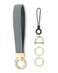 WEESMILE Keychain Wristlet Stretchy Key Chain for Car Keys with 2 Keyrings and D ring Cute Wrist Lanyard for Women Men Blue Gray