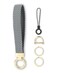WEESMILE Keychain Wristlet Stretchy Key Chain for Car Keys with 2 Keyrings and D ring Cute Wrist Lanyard for Women Men Blue Gray