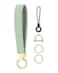 WEESMILE Keychain Wristlet Stretchy Key Chain for Car Keys with 2 Keyrings and D ring Cute Wrist Lanyard for Women Men Sage Green