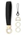 WEESMILE Keychain Wristlet Stretchy Key Chain for Car Keys with 2 Keyrings and D ring Cute Wrist Lanyard for Women Men Space Black
