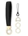 WEESMILE Keychain Wristlet Stretchy Key Chain for Car Keys with 2 Keyrings and D ring Cute Wrist Lanyard for Women Men Space Black