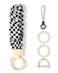 WEESMILE Keychain Wristlet Stretchy Key Chain for Car Keys with D ring Cute Scrunchie Wrist Bracelet for Women Men Checker Board