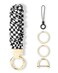 WEESMILE Keychain Wristlet Stretchy Key Chain for Car Keys with D ring Cute Scrunchie Wrist Bracelet for Women Men Checker Board