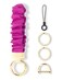 WEESMILE Keychain Wristlet Stretchy Key Chain for Car Keys with D ring Cute Scrunchie Wrist Bracelet for Women Men Deep Rose