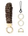 WEESMILE Keychain Wristlet Stretchy Key Chain for Car Keys with D ring Cute Scrunchie Wrist Bracelet for Women Men Print Leopard