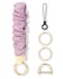 WEESMILE Keychain Wristlet Stretchy Key Chain for Car Keys with D ring Cute Scrunchie Wrist Bracelet for Women Men Sand Pink