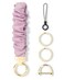 WEESMILE Keychain Wristlet Stretchy Key Chain for Car Keys with D ring Cute Scrunchie Wrist Bracelet for Women Men Sand Pink