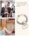 WEESMILE Silicone Key Ring Bracelet Cute Keychain Wristlet with 2 Key Rings Elastic Car Key Holder Bangle for Women Daisy Gray Leopard