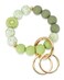WEESMILE Silicone Key Ring Bracelet Cute Keychain Wristlet with 2 Key Rings Elastic Car Key Holder Bangle for Women Daisy Spring Green