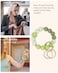 WEESMILE Silicone Key Ring Bracelet Cute Keychain Wristlet with 2 Key Rings Elastic Car Key Holder Bangle for Women Daisy Spring Green