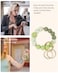 WEESMILE Silicone Key Ring Bracelet Cute Keychain Wristlet with 2 Key Rings Elastic Car Key Holder Bangle for Women Daisy Spring Green