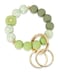 WEESMILE Silicone Key Ring Bracelet Cute Keychain Wristlet with 2 Key Rings Elastic Car Key Holder Bangle for Women Daisy Spring Green