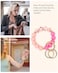 WEESMILE Silicone Key Ring Bracelet Cute Keychain Wristlet with 2 Key Rings Elastic Car Key Holder Bangle for Women Heart Pink